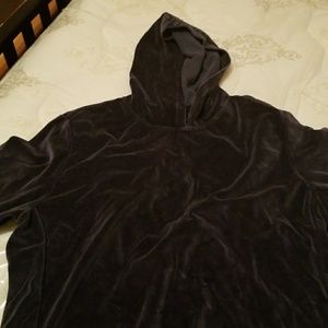 Navy Velvet Hoodie